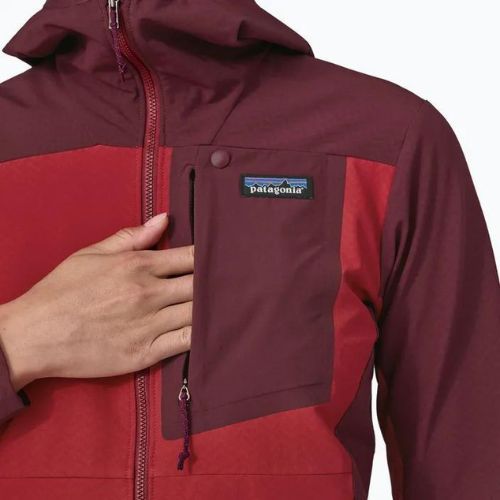 Дамско софтшел яке Patagonia R1 CrossStrata Hoody touring red