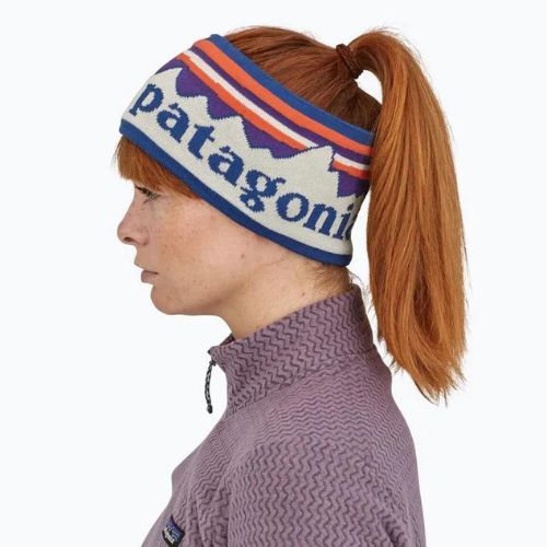 Дамска лента за глава Patagonia Powder Town fitz roy sunrise knit/birch white