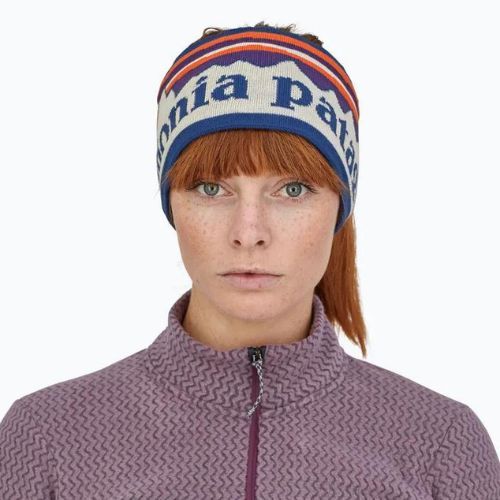Дамска лента за глава Patagonia Powder Town fitz roy sunrise knit/birch white
