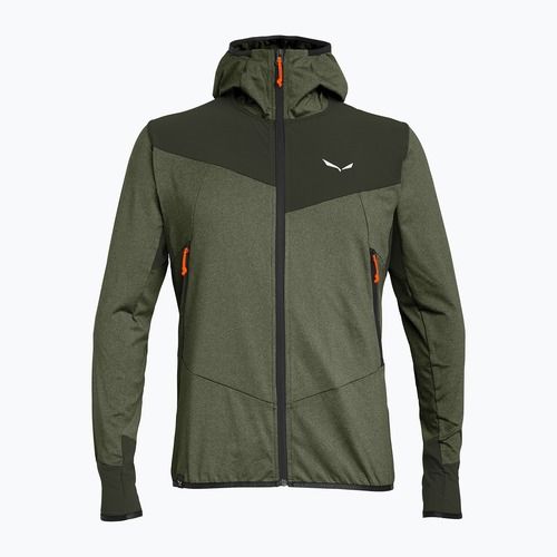Мъжки суитшърт за трекинг Salewa Agner Hybrid PL/DST FZ dark olive melange