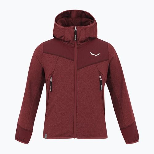 Детски суитшърт за трекинг Salewa Agner Melange PL FZ Hoody syrah