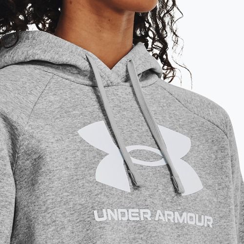 Дамски суитшърт Under Armour Rival Fleece Big Logo Hoody mod gray light heather/white