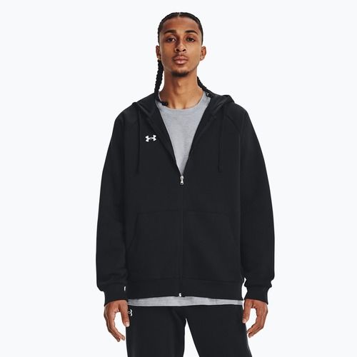 Мъжки суитшърт Under Armour Rival Fleece FZ черен/бял