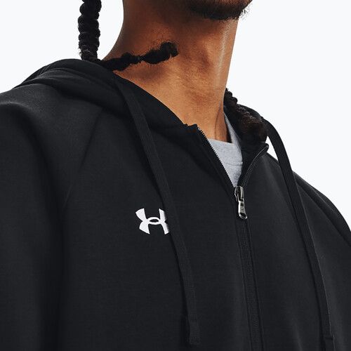 Мъжки суитшърт Under Armour Rival Fleece FZ черен/бял