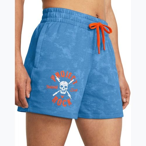 Under Armour Project Rock Underground Terry дамски шорти за тренировка viral blue/phoenix/white