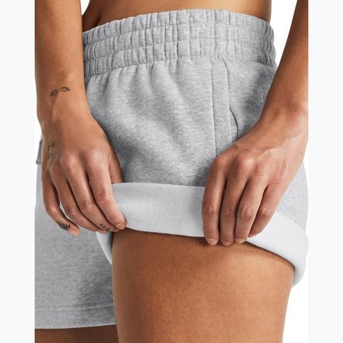 Дамски шорти за тренировка Under Armour Rival Fleece mod gray light heather/white