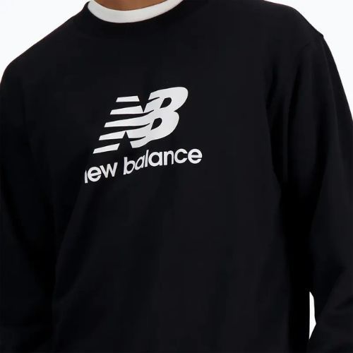 Мъжки суитшърт New Balance Stacked Logo French Terry Crew black