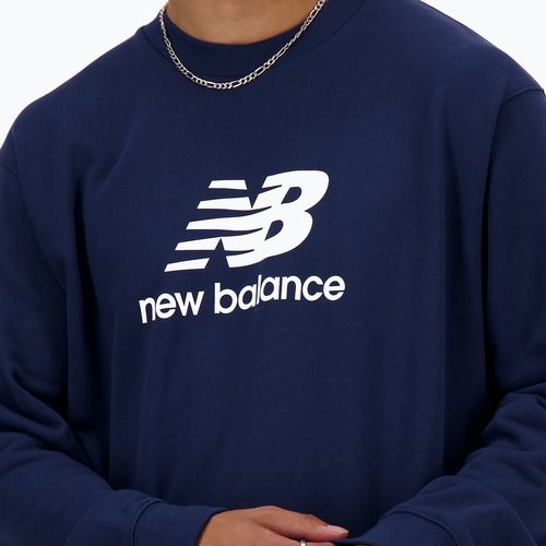 Мъжки суитчър New Balance Stacked Logo French Terry Crew nb navy