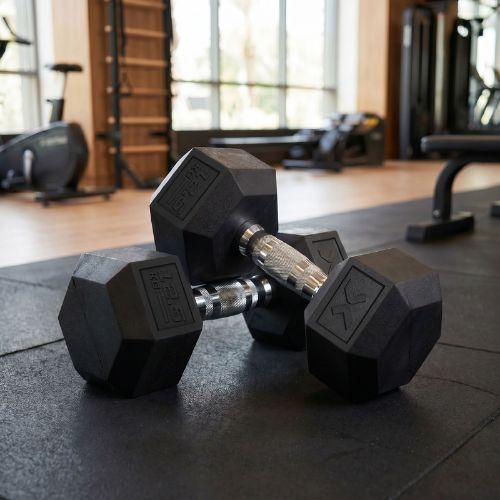 Гумиран дъмбел XTREXO Hex 12,5 кг