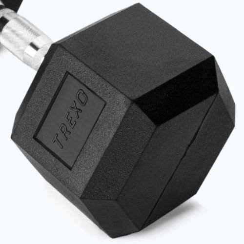 Гумиран дъмбел XTREXO Hex 22,5 кг