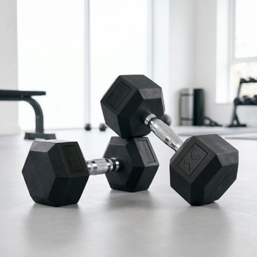 Гумиран дъмбел XTREXO Hex 22,5 кг