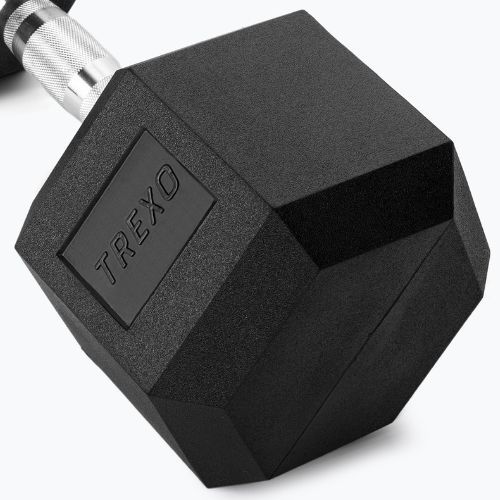 Гумиран дъмбел XTREXO Hex 27,5 кг