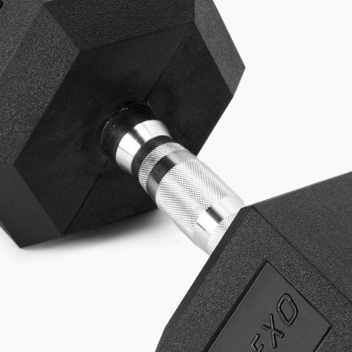 Гумиран дъмбел XTREXO Hex 27,5 кг