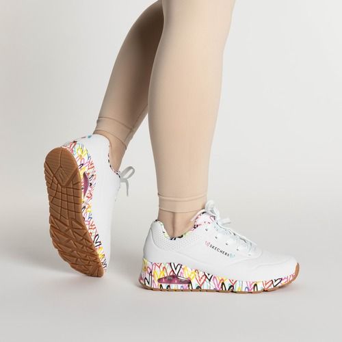 SKECHERS дамски обувки Uno Loving Love white/multi