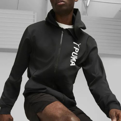 Мъжки суитшърт за тренировка PUMA Fit Double Knit FZ Hoodie puma black