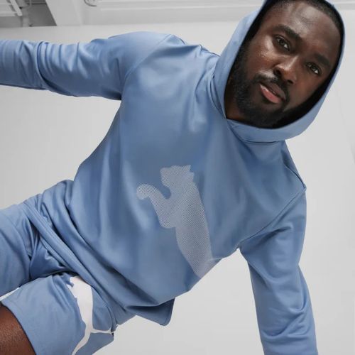 Мъжки тренировъчен суитшърт PUMA Train All Day Big Cat Hoodie zen blue