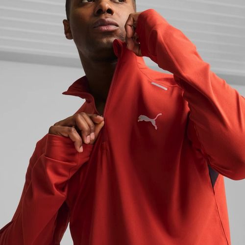 Мъжки суитшърт за бягане PUMA Run Cloudspun 1/4 Zip mars red