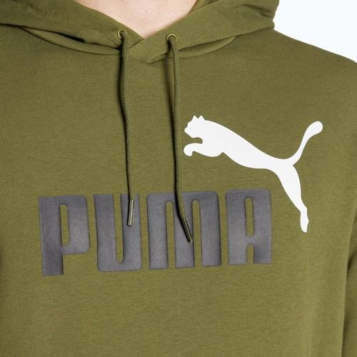 Мъжки суитшърт PUMA Essentials+ Two-Tone Big Logo Hoodie TR olive green