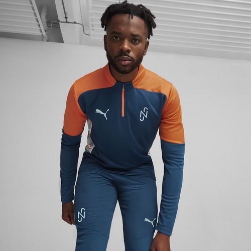 Мъжки PUMA Neymar Jr Creativity Football Суитшърт 1/4 Zip Top ocean tropic/hot heat