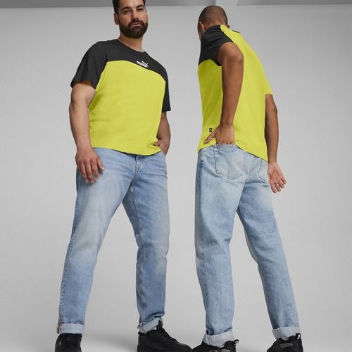 Мъжки тениски PUMA ESS+ Block Tee puma black/lime sheen