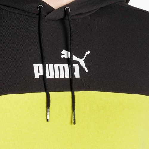 Мъжки суитшърт PUMA ESS+ Block Hoodie TR puma black/lime sheen