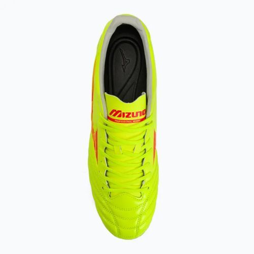 Мъжки футболни обувки Mizuno Morelia Neo IV Pro MD safety yellow/fiery coral 2/galaxy silver