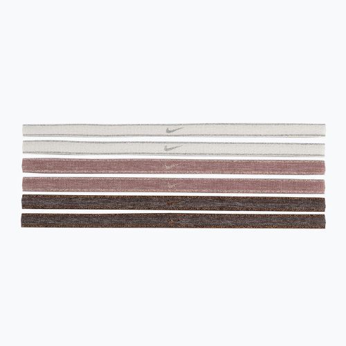 Ленти за глава Nike Swoosh Sport Metallic 6 бр. brown/smokey mauve/metallic silver