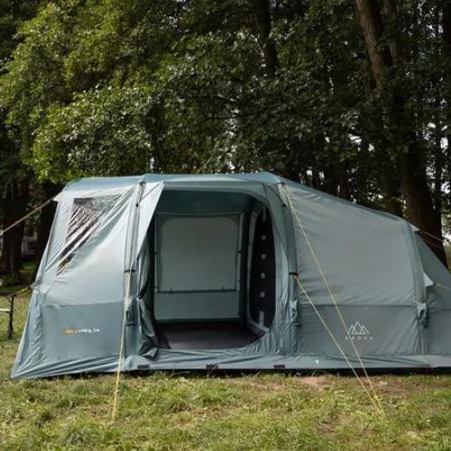 Надуваема палатка за къмпинг за 6 души KADVA AIRcamp 6.24 зелена