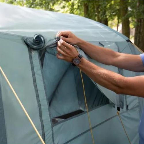Надуваема палатка за къмпинг за 6 души KADVA AIRcamp 6.33 зелена