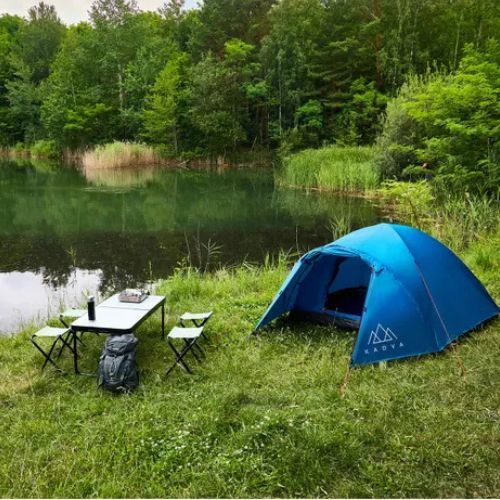 3-местна къмпинг палатка KADVA CAMPdome 3 синя