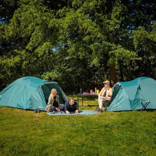 Четириместна палатка за къмпинг KADVA CAMPdome 4 зелена