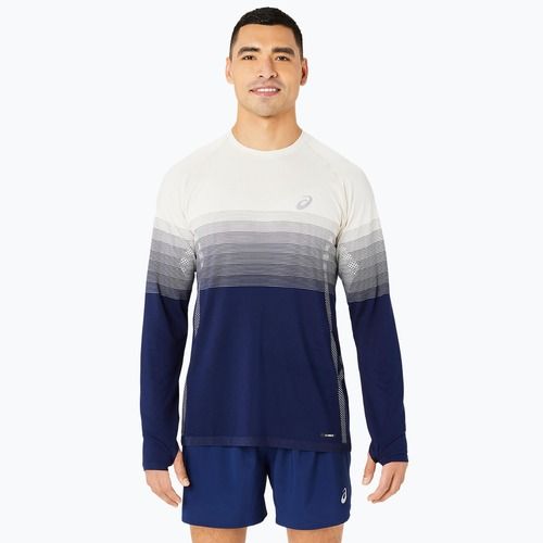 Мъжка блуза с дълъг ръкав за бягане ASICS Seamless birch/blue expanse