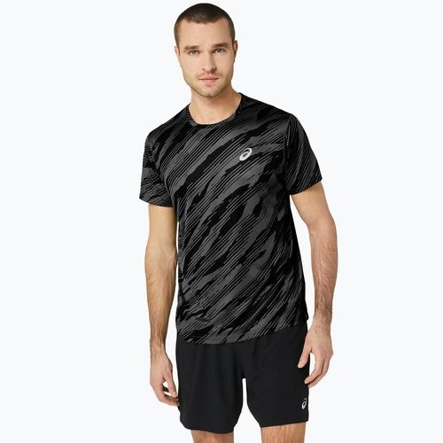 Мъжка тениска за бягане ASICS All Over Print Top graphite grey/performance black