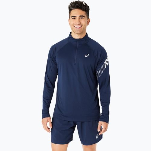 Мъжка блуза с дълъг ръкав за бягане ASICS Icon 1/2 Zip performance blue expanse