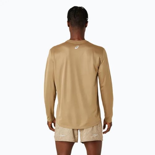 Мъжка блуза с дълъг ръкав за бягане ASICS Fujitrail Logo pepper/feather grey/oatmeal