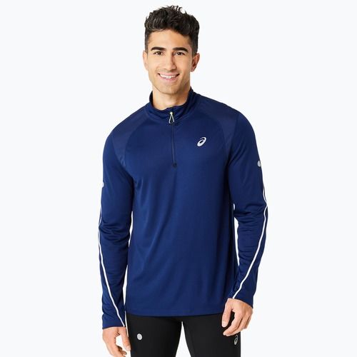 Мъжка блуза с дълъг ръкав за бягане ASICS Road Lite-Show 1/2 Zip blue expense