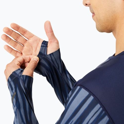 Мъжка блуза с дълъг ръкав ASICS Road All Over Print blue expanse/midnight