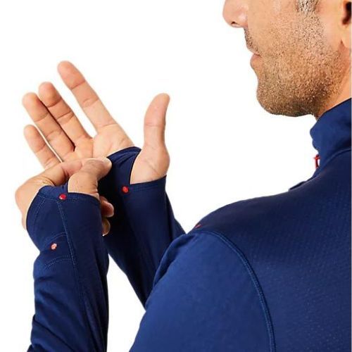 Мъжки суитшърт за бягане ASICS Road Winter 1/2 Zip Mid Layer blue expanse