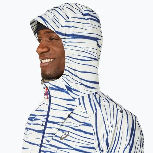 Мъжко яке за бягане ASICS Metarun Shibori Waterproof brich / blue expanse