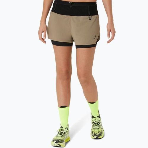 Дамски шорти за бягане ASICS Fujitrail 2-N-1 pepper / performance black