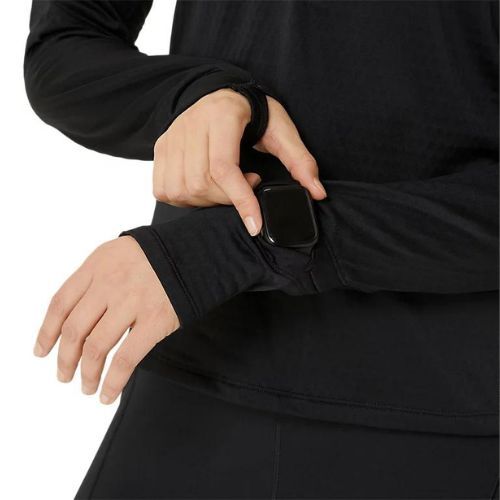 Дамски суитшърт за бягане ASICS Road Winter 1/2 Zip Mid Layer performance black