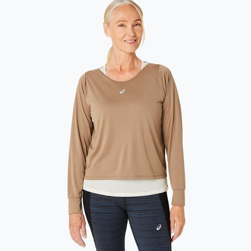 Дамска блуза с дълъг ръкав + потник за бягане ASICS Nagino Run pepper/oatmeal