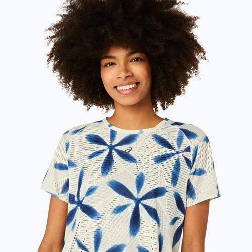 Дамска тениска за бягане ASICS Metarun Shibori Top brich/blue expanse
