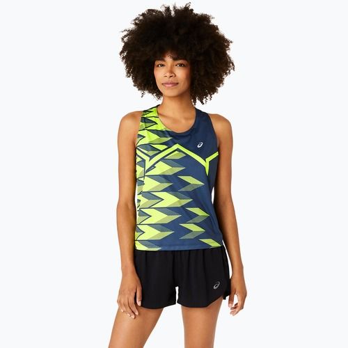 Дамски потник за бягане ASICS Light Graphic Tank french blue/safety yellow