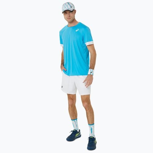 Мъжка тениска ASICS Court SS Top digital aqua/brilliant white
