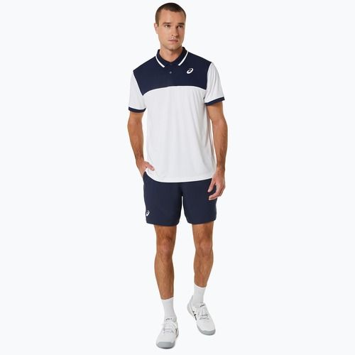 Мъжка поло тениска ASICS Court Polo brilliant white/midnight