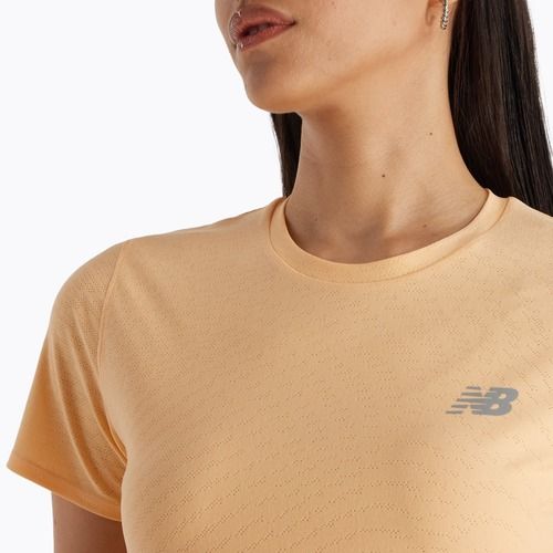 Дамска тениска за бягане New Balance Jacquard Slim peach blossom