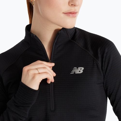 Дамска блуза с дълъг ръкав за бягане New Balance Athletics Heat Grid 1/2 Zip black