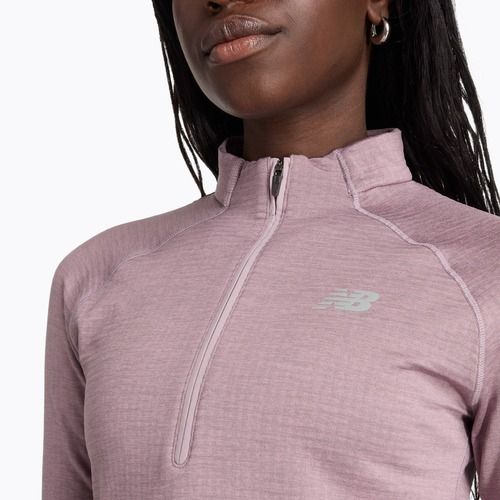 Дамска блуза с дълъг ръкав за бягане New Balance Athletics Heat Grid 1/2 Zip ice wine heather