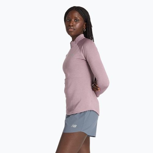 Дамска блуза с дълъг ръкав за бягане New Balance Athletics Heat Grid 1/2 Zip ice wine heather